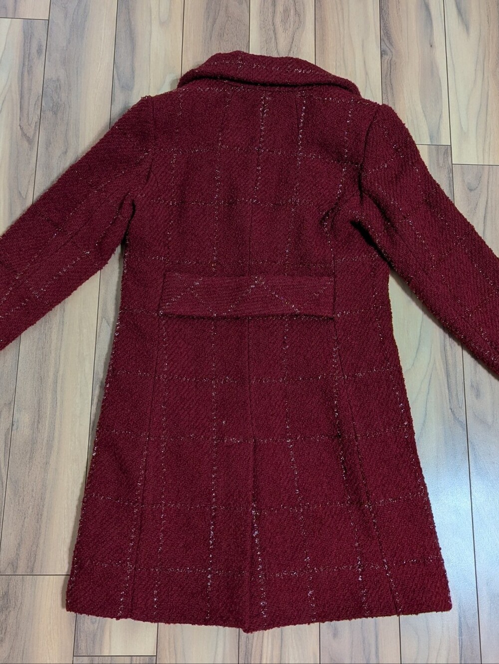 EUC!  Kate Spade New York Wool Pea Coat In Dark Red Size XS - Picture 12 of 16